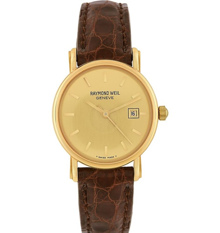 Gioielli Raymond Weil Orologi Donna | Orologio Donna In Oro 18Ct Cinturino In Pelle Stampa Cocco