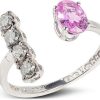 Gioielli Bernard Delettrez Fine Jewelry | Gold Ring With Pink Oval Sapphire And Grey Diamonds