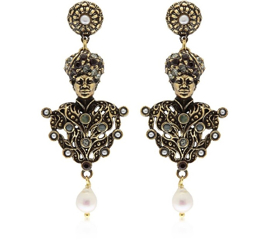 Gioielli Alcozer & J Contemporary Jewelry | Golden Brass Moro Drop Earrings