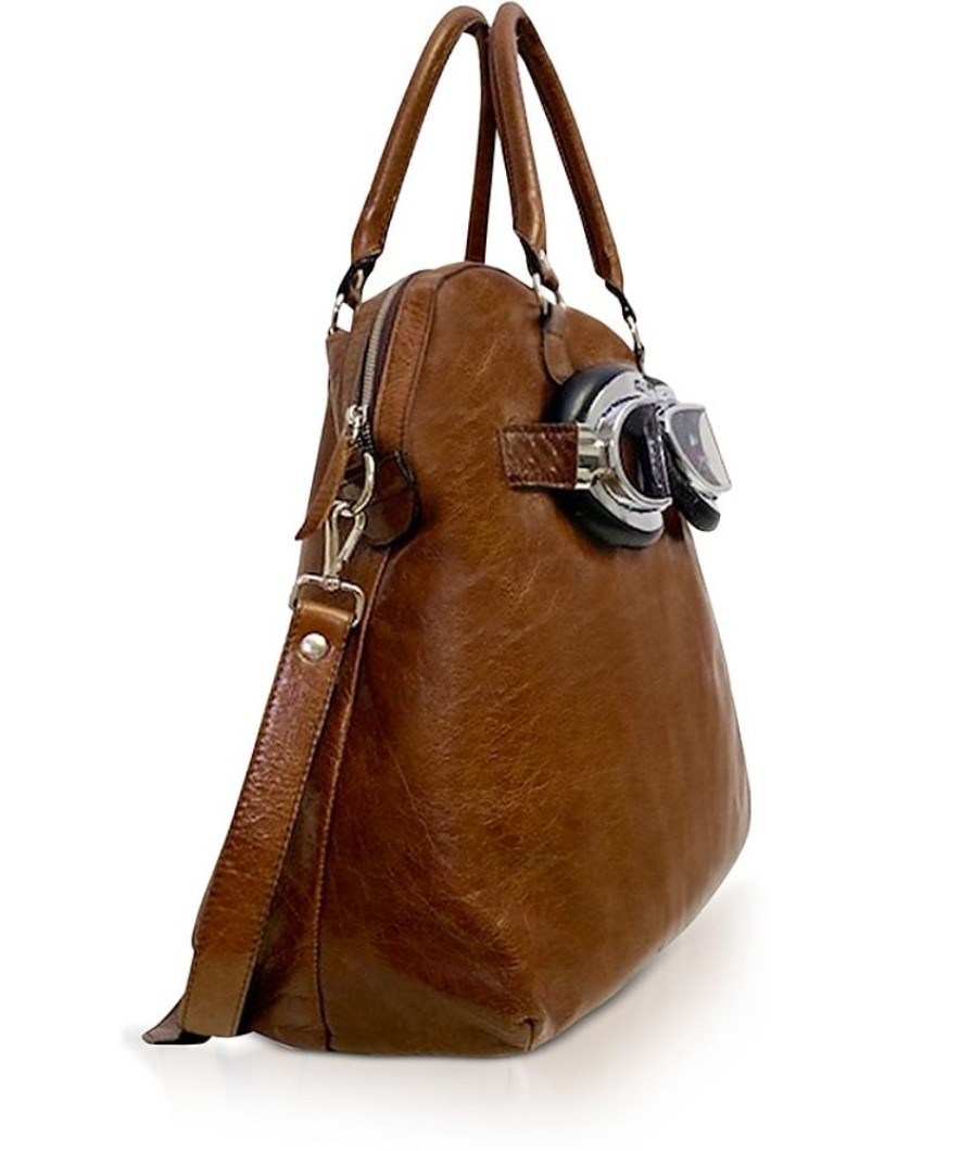 Borse Poshead Shopping | Steam Brown Leather Tote Bag