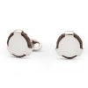 Gioielli Mon Art Gioielli Uomo | Lisbona Round Brass And Woven Leather Cufflinks