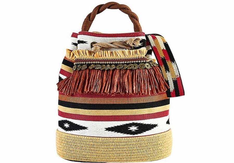 Borse ViaMailBag Bucket | Basket Rugs - White And Brick Red Bucket Bag