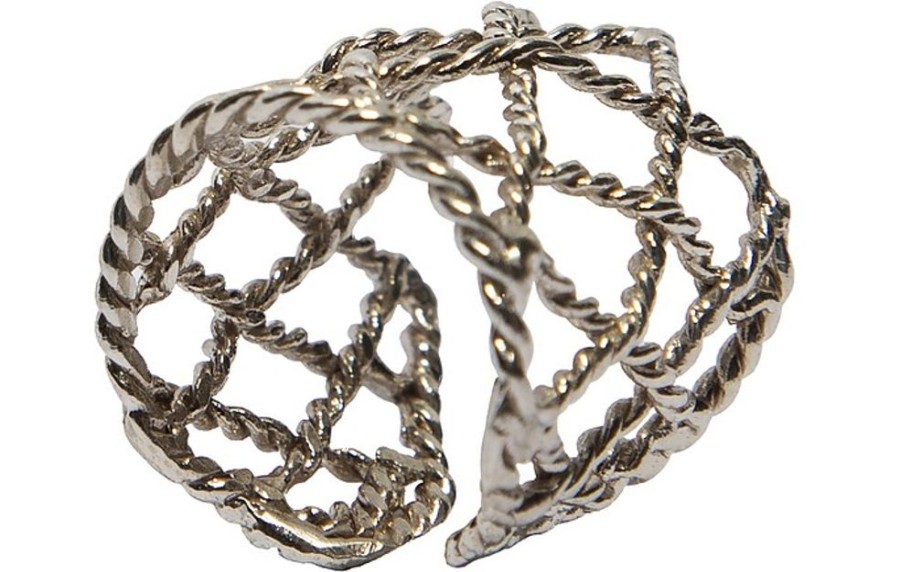 Gioielli Bernard Delettrez Contemporary Jewelry | Basket Weave Silver Band Ring