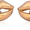 Gioielli Bernard Delettrez Contemporary Jewelry | Tiny Lips Gold Plated Earrings