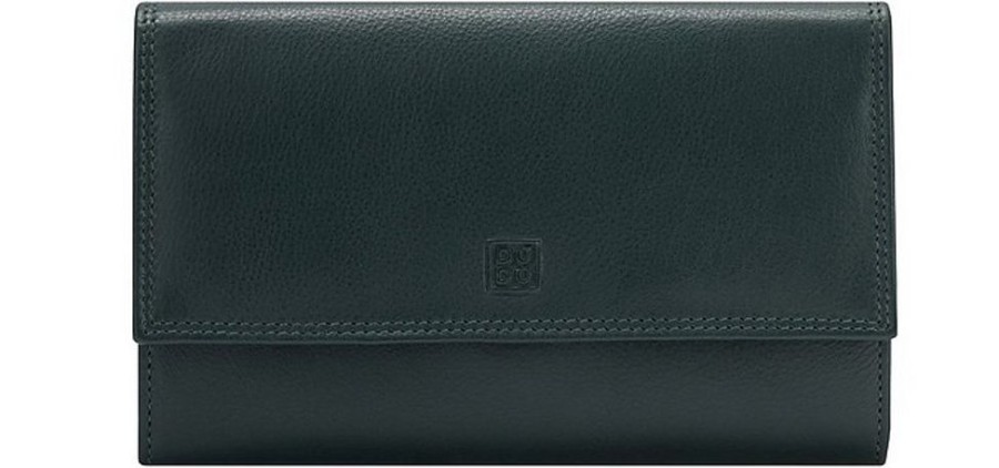 Borse Dudubags Portafogli & Co. | Forest Green Flap Wallet W/Back Zip Pocket