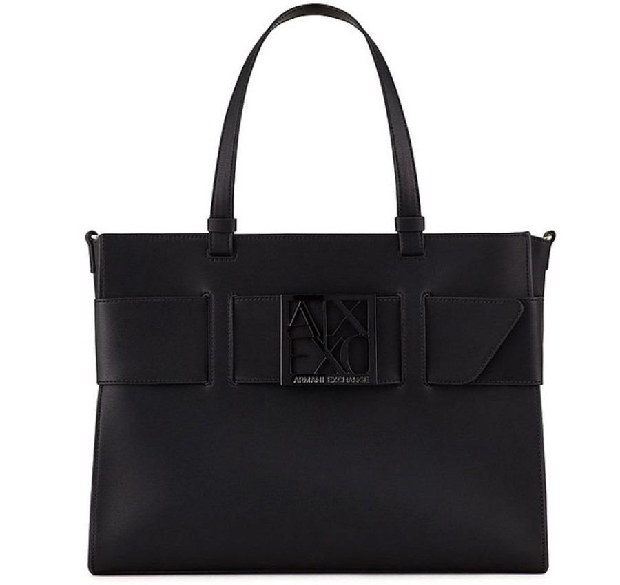 Borse Armani Exchange Shopping | Black Large Tote Bag