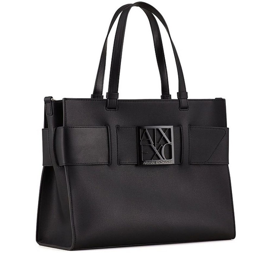 Borse Armani Exchange Shopping | Black Large Tote Bag