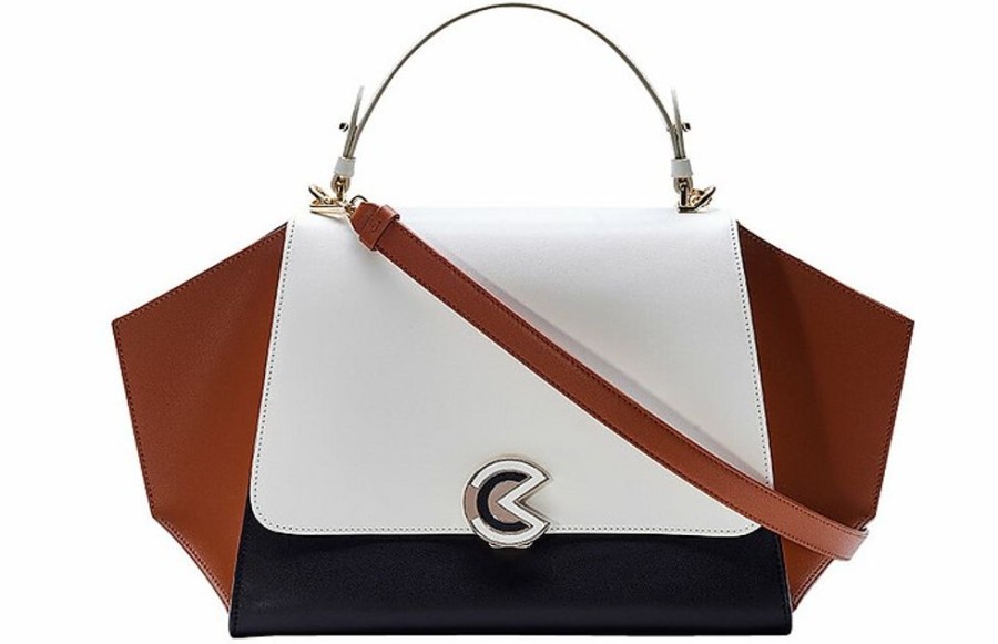 Borse Marcucci Shopping | Gemma M - White And Acorn Tote Bag