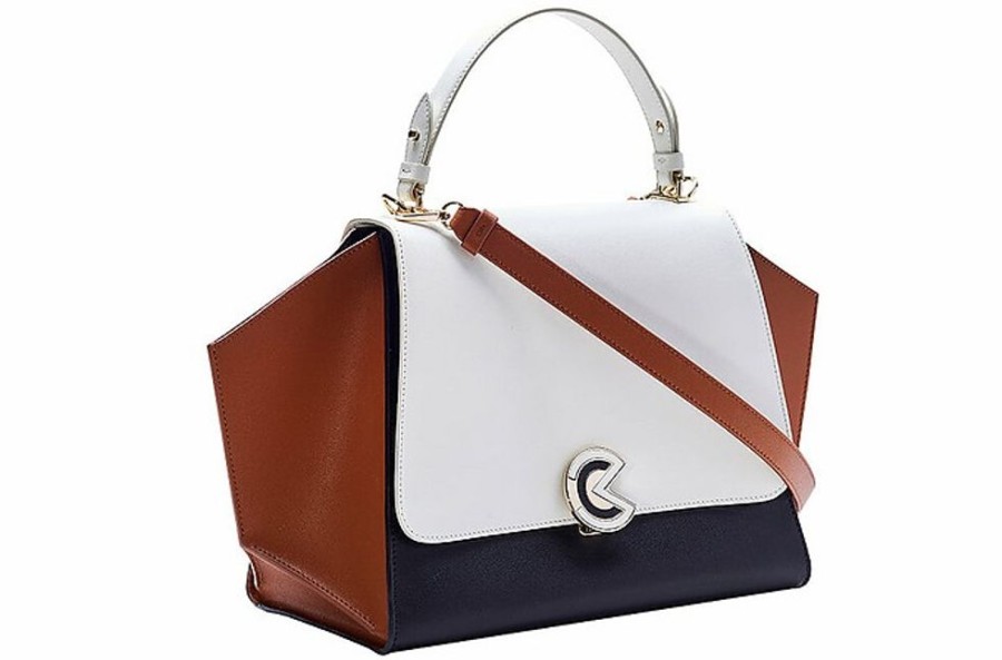 Borse Marcucci Shopping | Gemma M - White And Acorn Tote Bag