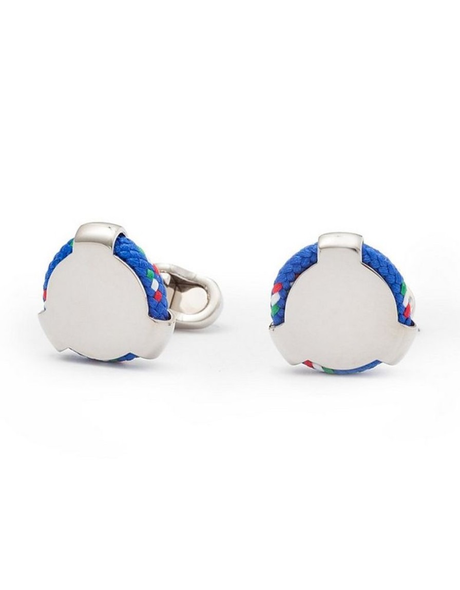 Gioielli Mon Art Gioielli Uomo | Lisbona Round Brass And Nautical Rope Cufflinks