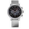 Gioielli Locman Orologi Uomo | 1960 Black Dial Crono Stainless Steel Men'S Watch W/Milano Mesh Strap