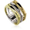 Gioielli Torrini Fine Jewelry | Yellow, Rose Gold And White Chiseled Gold 3Plet Ring