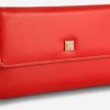 Borse Dudubags Portafogli & Co. | Red Tri-Fold Wallet W/Zip Pocket