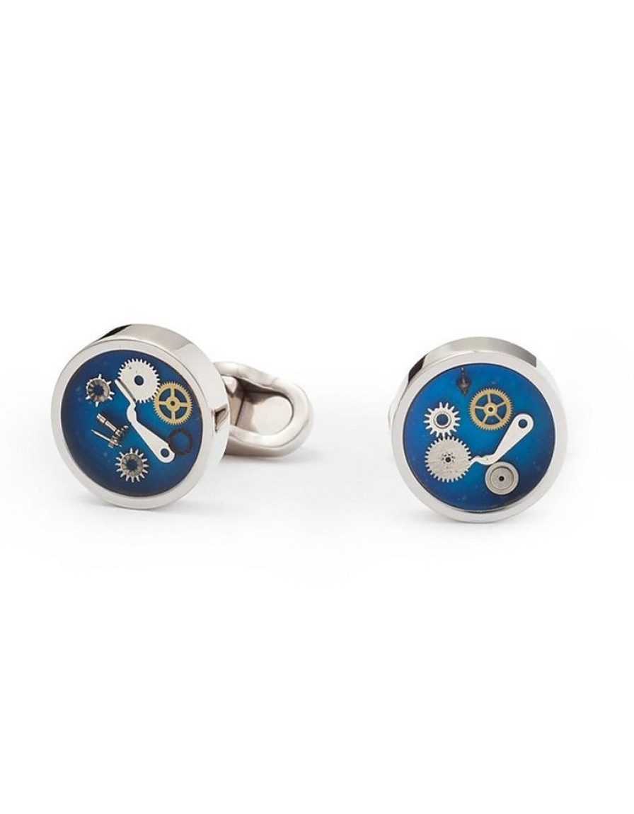 Gioielli Mon Art Gioielli Uomo | Round Brass Cufflinks W/Clock Gears