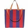 Borse Pier Sicilia Shopping | Salina Medium - Brick Red And Blue Tote Bag