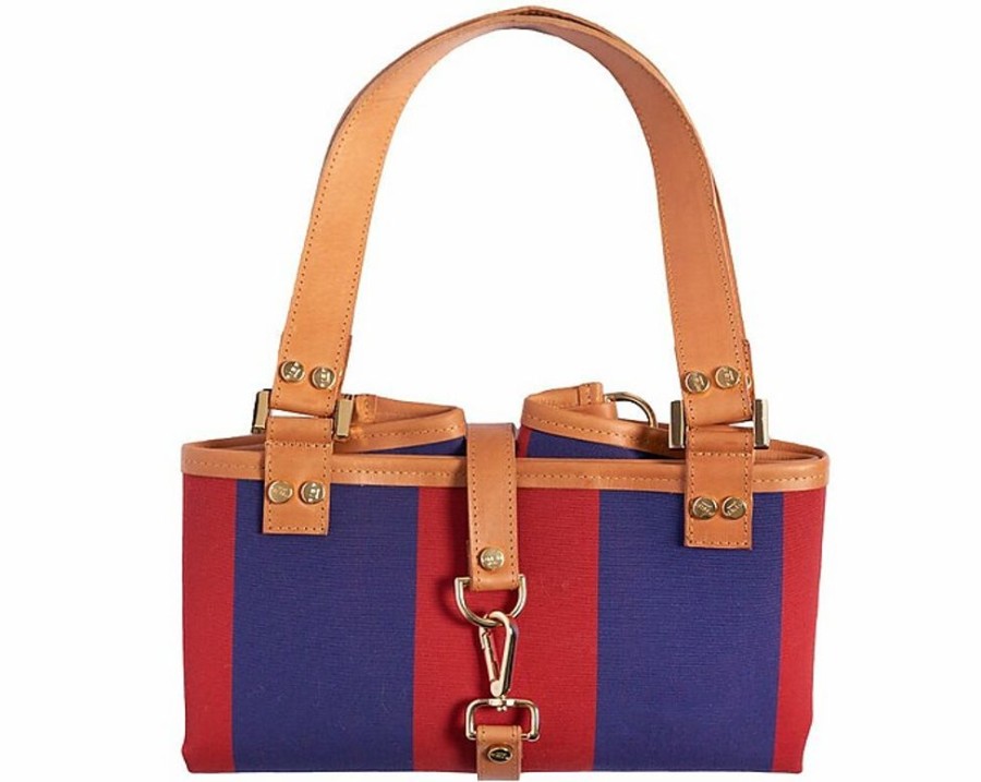 Borse Pier Sicilia Shopping | Salina Medium - Brick Red And Blue Tote Bag