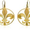 Gioielli Stefano Patriarchi Contemporary Jewelry | Etched Golden Silver Small Giglio Earrings