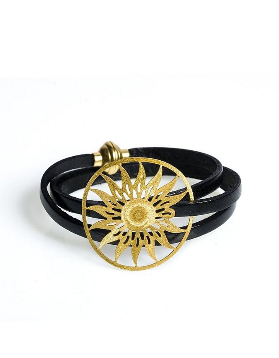 Gioielli Stefano Patriarchi Contemporary Jewelry | Sun Etched Golden Silver Wrap Bracelet